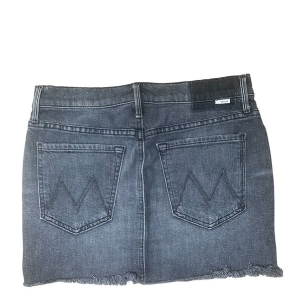 Mother Vagabound Mini Fray Jean Denim Mini Skirt Size 26 In Pedal To The Metal - Picture 8 of 16